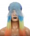 Dolago Colorful Wig 13X4 Lace Front Human Hair Wigs Rainbow Colored Straight Lace Frontal Wig Brazilian Transparent 3 Tone Color 