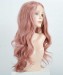Dolago Synthetic Lace Front Wig Wavy Pink Color 