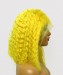 Dolago Colorful Wig Curly Bob Lace Front Wigs Pre-Plucked 130% Density Light Yellow For Black Women 