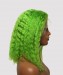 Dolago Colorful Wig Curly Bob Lace Front Wigs Pre-Plucked 130% Density Light Green