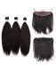 Dolago Kinky Straight 13x4 Lace Frontal with 3 Bundles Natural Color 100% Human Hair Weave
