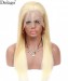 Dolago Glueless 613 Blonde Lace Front Wig With Invisible Hairline For Black Women 180% Straight Golden Blonde 13x6 Frontal Wig Lightly Bleached The Knots Brazilian Shining 613 Human Hair Wig Free Shipping