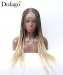  Knotless braided lace wigs middle part ombre 1b/27/613 braided wigs lace frontal 13X3 100%  handmade cheap synthetic braiding wigs for women african american free shipping dolago