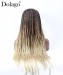  Knotless braided lace wigs middle part ombre 1b/27/613 braided wigs lace frontal 13X3 100%  handmade cheap synthetic braiding wigs for women african american free shipping dolago