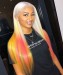 613 Blonde Color Straight Wave 360 Lace Frontal Wigs For Sale