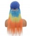 Dolago Colorful Wig 13X4 Lace Front Human Hair Wigs Rainbow Colored Straight Lace Frontal Wig Brazilian Transparent 3 Tone Color 