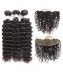 Dolago 13x4 Lace Frontal with 3 Bundles Free Part Brazilian Virgin Human Hair Weaves Deep Wave