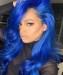 Dolago Blue Colorful Body Wave 13x6 Transparent Lace Front Human Hair Wigs For Women 150% Density Brazilian Ombre Colored Front Lace Wigs Pre Plucked With Baby Hair Glueless Lace Frontal Wigs For Sale 