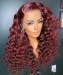 Loose Wave Ombre Lace Wigs 99J Blonde Human Hair Lace Front Wig  