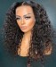 Quality deep curly human hair wigs invisible knots for sale 