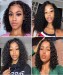 Dolago Loose Curly 4X4 French Lace Closure Wigs With Baby Hair 150% LC Closure Bob Human Hair Wigs For Women High Quality 8-14 inches Short Curly Bob Wigs For Black Women 