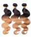 Brazilian Hair Weave Bundles 3 Pcs Ombre 1b/27 Honey Blonde Hair