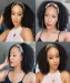 Dolago 4B 4C Afro Kinky Curly Human Hair Wigs With Headband Natural Hair For Black Women 150% Density Brazilian Half Wigs With Headband Attached 14-18 Inches Non-lace Wigs On Flash Sale