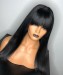 Dolago Hair Wigs Silky Straight 13x6 Lace Front Wigs With Bang For Black Women 150% Density Brazilian Straight Bangs Wigs Natural Hair Frontal Lace Human Virgin Hair Wigs Pre Plucked Online 