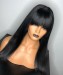 Quality Silky Straight Full Lace Wigs With Bang 150% Density