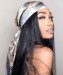 Straight Headband Human Hair None Lace Wigs For Women 