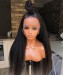 Dolago Light Yaki Straight Brazilian Human Hair Lace Front Wigs For Black Women 250% Coarse Yaki 13x4 Lace Front Wigs Pre Plucked For Sale Glueless Front Wigs With Baby Hair Pre Bleached Free Shipping