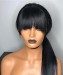 Dolago Hair Wigs Silky Straight 13x6 Lace Front Wigs With Bang For Black Women 150% Density Brazilian Straight Bangs Wigs Natural Hair Frontal Lace Human Virgin Hair Wigs Pre Plucked Online 