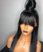 Dolago Hair Wigs Silky Straight 13x6 Lace Front Wigs With Bang For Black Women 150% Density Brazilian Straight Bangs Wigs Natural Hair Frontal Lace Human Virgin Hair Wigs Pre Plucked Online 