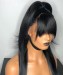 Silky Straight 13x6 Lace Front Wigs With Bang 150% Density