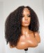 Brazilian kinky curly transparent Swiss lace wigs