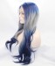 Dolago Blue/White Ombre Long Wavy Synthetic Wig 