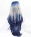 Dolago Blue/White Ombre Long Wavy Synthetic Wig 