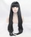 Dolago Black Long Straight Lace Front Wig Synthetic Wig With Bang