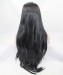 Dolago Black Long Straight Lace Front Wig Synthetic Wig With Bang