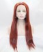 Dolago #130 Red Color Long Straight Synthetic Wig For Black Women