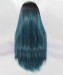 Dolago 1B/Dark Blue Ombre Synthetic Wig Lace Front Wig 