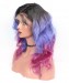 Luxury Natural Wave 1B/Purple/Pink Ombre Colored Lace Wigs
