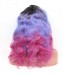 Luxury Natural Wave 1B/Purple/Pink Ombre Colored Lace Wigs