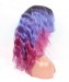 Luxury Natural Wave 1B/Purple/Pink Ombre Colored Lace Wigs