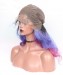 Luxury Natural Wave 1B/Purple/Pink Ombre Colored Lace Wigs