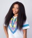 Dolago Kinky Straight 13x4 Lace Frontal with 3 Bundles Natural Color 100% Human Hair Weave