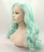 Dolago Light Green Lace Front Wig Wavy Synthetic Wig