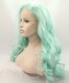 Dolago Light Green Lace Front Wig Wavy Synthetic Wig