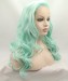 Dolago Light Green Lace Front Wig Wavy Synthetic Wig