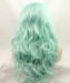 Dolago Light Green Lace Front Wig Wavy Synthetic Wig