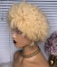 Dolago 613 Bob Afro Kinky Curly 13x6 Lace Front Human Hair Wig For Women 130% 613 Blonde Short Lace Frontal Wigs Human Hair Pre Plucked High Quality Brazilian Frontal Wigs Pre Bleached 