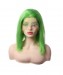 Dolago Colorful Wig Straight Bob Lace Front Wigs Pre-Plucked 130% Density Light Green Colored Human Hair Wigs For Women With Baby Hair For Sale 100% High Quality