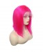 Colorful Wig Straight Bob Lace Front Wigs Pre-Plucked