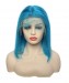 Blue Human Hair Lace Front Wigs For Women With Baby Hair