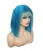 Blue Human Hair Lace Front Wigs For Women With Baby Hair