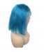 Blue Human Hair Lace Front Wigs For Women With Baby Hair