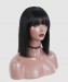 Dolago Hair Wig Short Straight 13x6 Bob Lace Front Wigs With Bang 250% Density Lace Frontl Human Hair Wigs For Black Women With Baby Hair Pre Plucked