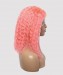Dolago Colorful Wig Curly Bob Lace Front Wigs Pre-Plucked 130% Density Light Pink