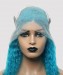 Dolago Colorful Wig Curly Bob Lace Front Wigs Pre-Plucked 130% Density Bright Blue
