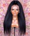 Dolago Fake Scalp Kinky Straight 13X6 Lace Front Human Virgin Hair Wigs Pre-Plucked With Natural Hairline 250% Brazilian Coarse Yaki Lace Frontal Wigs With Baby Hair Glueless Front Lace Wig For Black Women